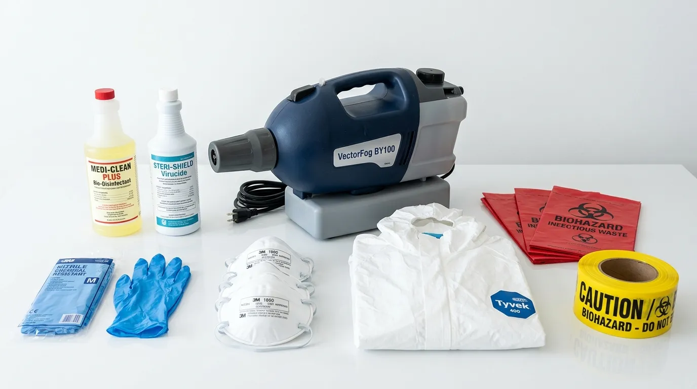 Professional biohazard remediation crew working in Live Oak